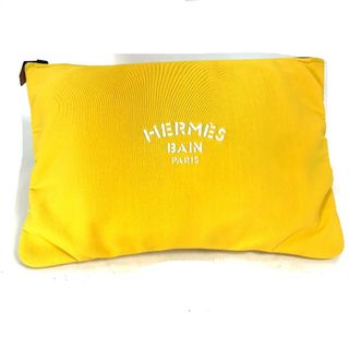 エルメス(Hermes)のエルメス HERMES フラット トゥルース ネオバン GM  ポーチ クラッチバッグ ポリアミド イエロー(クラッチバッグ)