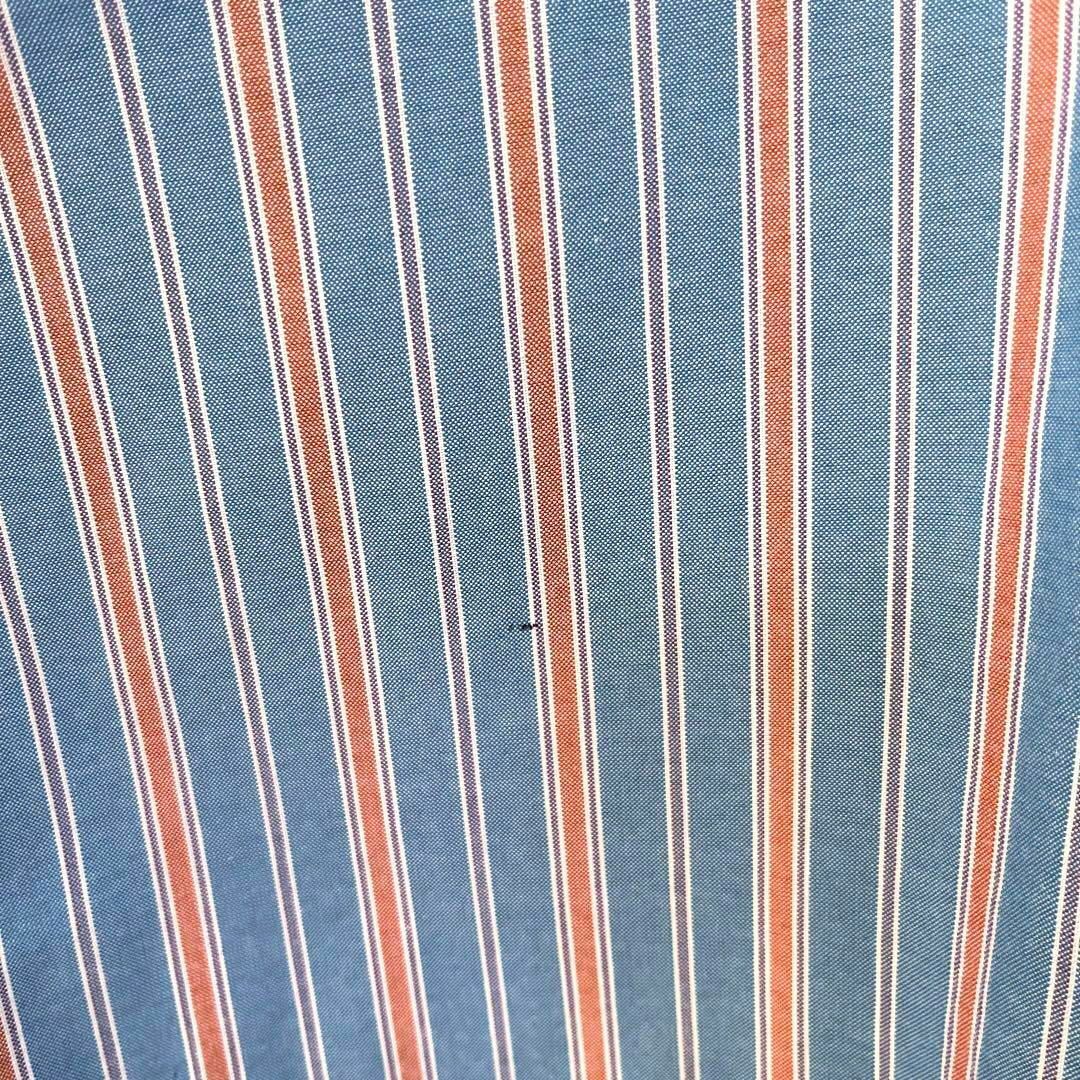 ラルフローレン　長袖ポロ刺繍ロゴストライプBDシャツ　サイズL ブルー×オレンジ