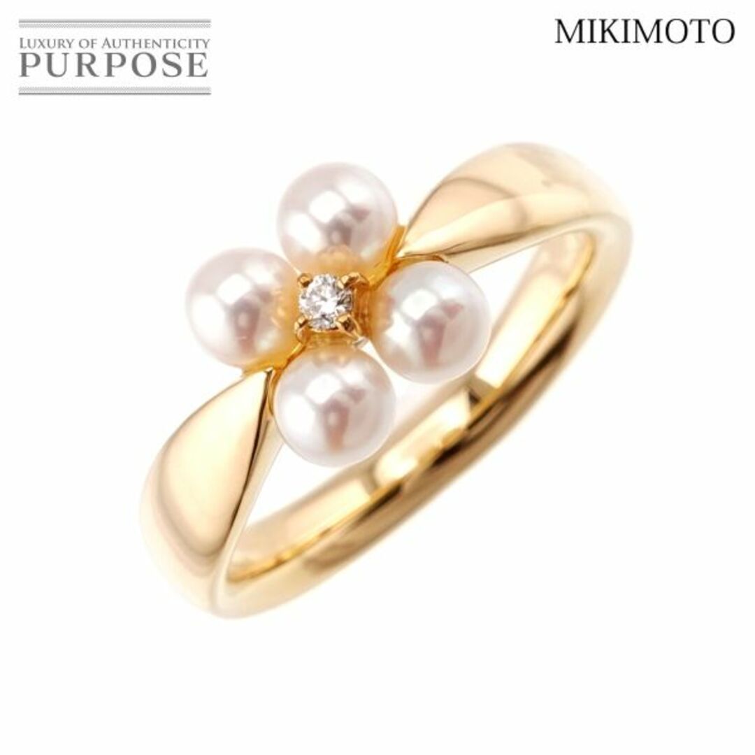 MIKIMOTO ミキモト　ダイヤリング　YG K18  イエローゴールド