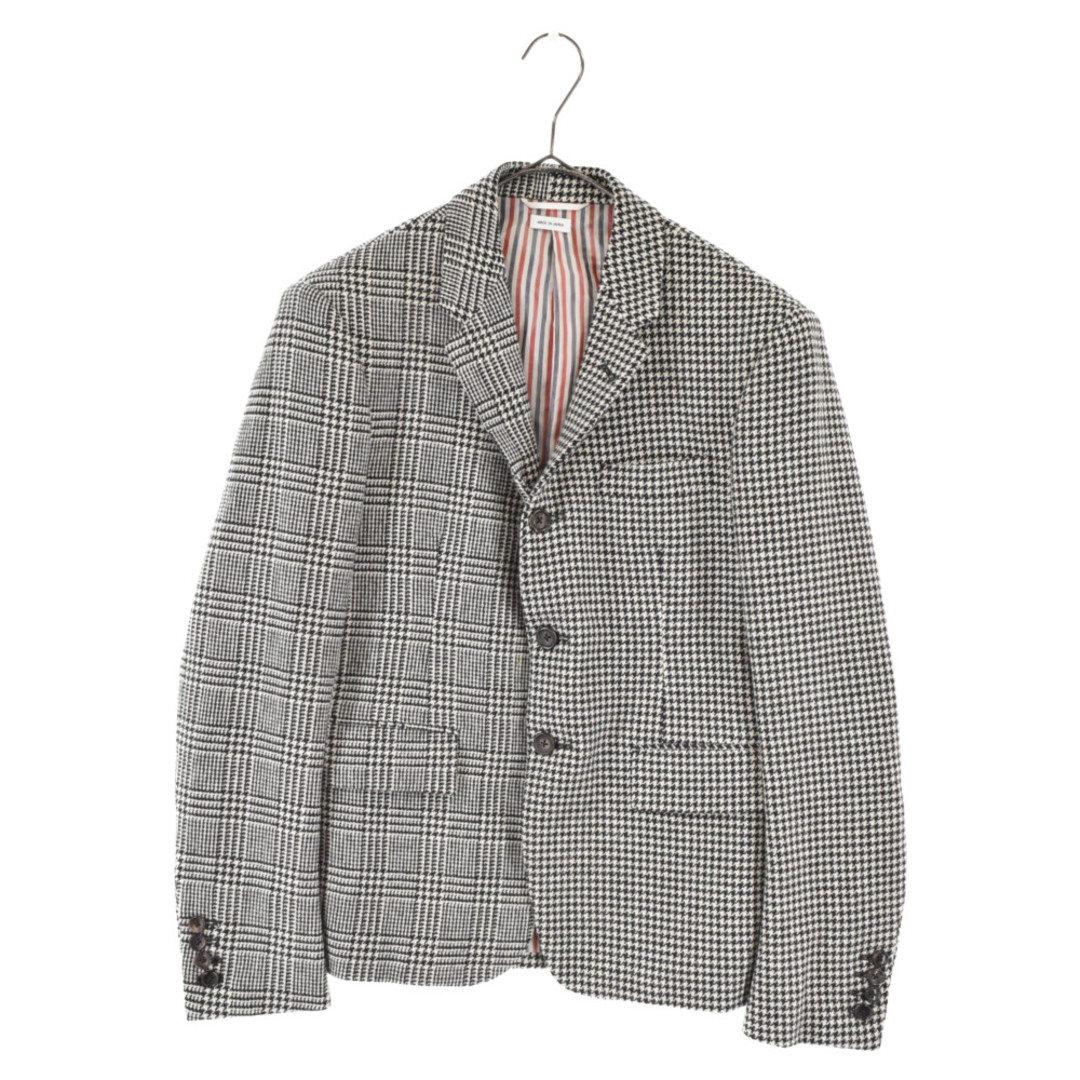 THOM BROWNE トムブラウン 千鳥格子/チェック アシンメトリー 3B テーラードジャケット ブレザー グレー A0153J11400