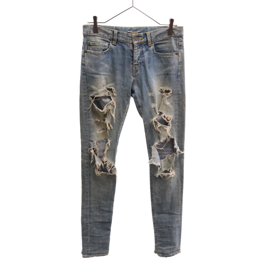 saint laurent paris スキニーデニム ダメージ デストロイ-eastgate.mk