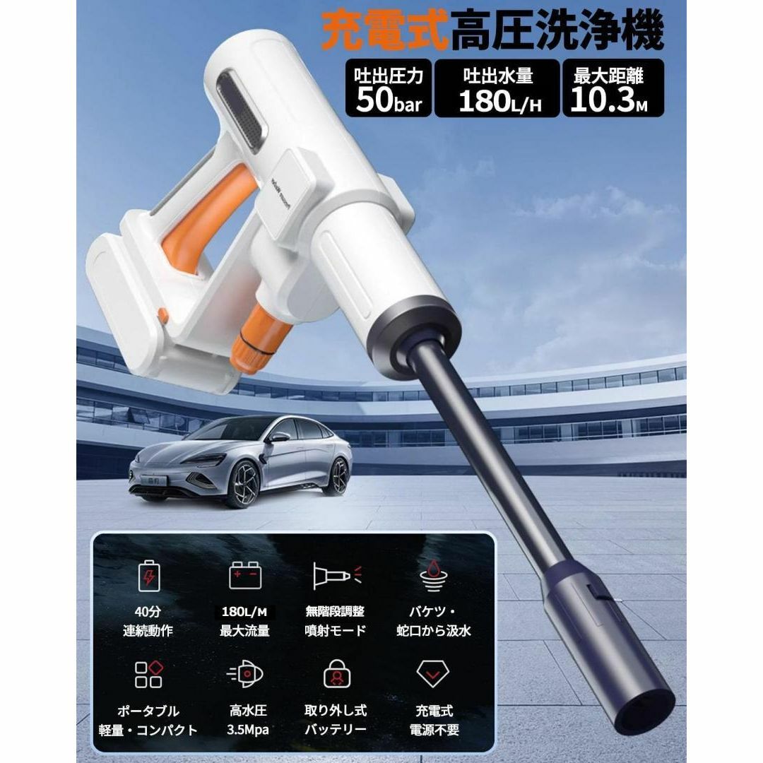 Amazon | 高圧洗浄機 コードレス 6 MPa最大吐出圧力 300 W 22500