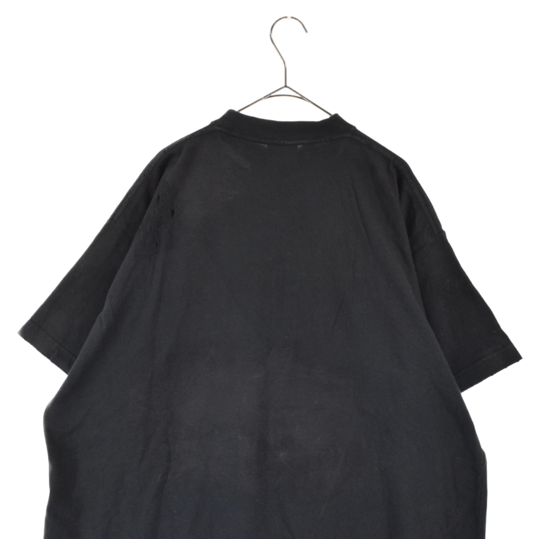 BALENCIAGA バレンシアガ 23SS クラッシュダスト加工ワッペン 半袖Tシャツ カットソー ブラック 739028 TOVN2