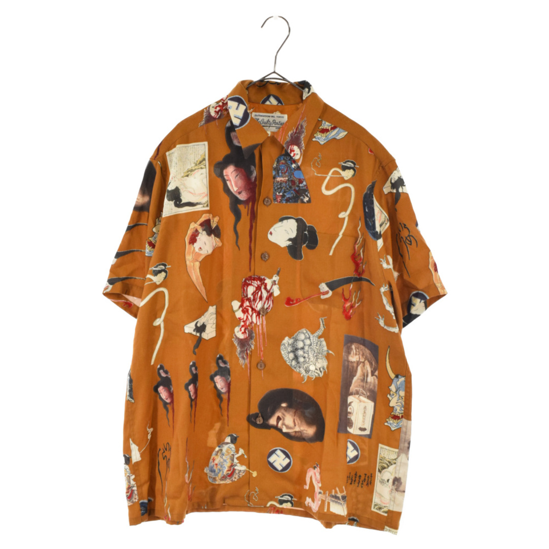 WACKO MARIA ワコマリア 21SS HAWAIIAN SHIRT (EXCLUSIVE ITEM) 天国東京お化け図半袖アロハシャツ ブラウン