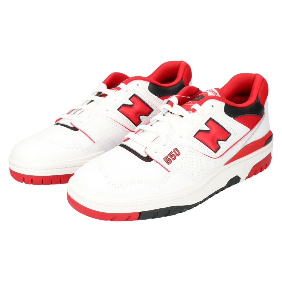 New Balance(ニューバランス)のNew Balance ニューバランス BB550SE1 ロゴ レザー ローカットスニーカー ホワイト/レッド US10.5/28.5cm メンズの靴/シューズ(スニーカー)の商品写真