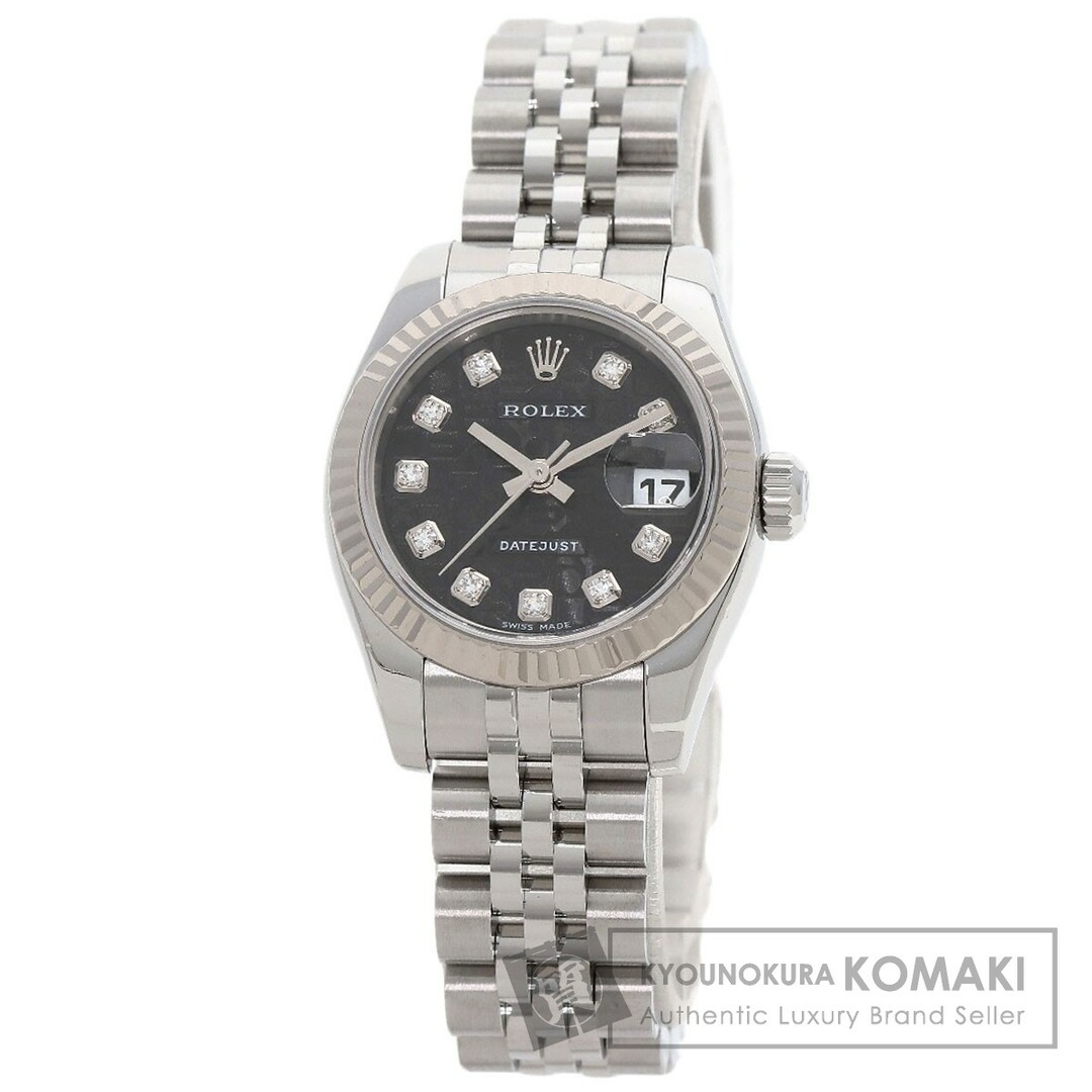 ROLEX 179174G デイトジャスト 10P ダイヤモンド  腕時計 SS SS K18WG レディース