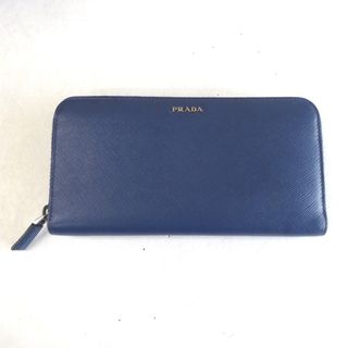 プラダ(PRADA)のプラダ 長財布 ラウンドファスナー サフィアーノ 2ML317 ブルー/オレンジ Ft590291 中古(長財布)