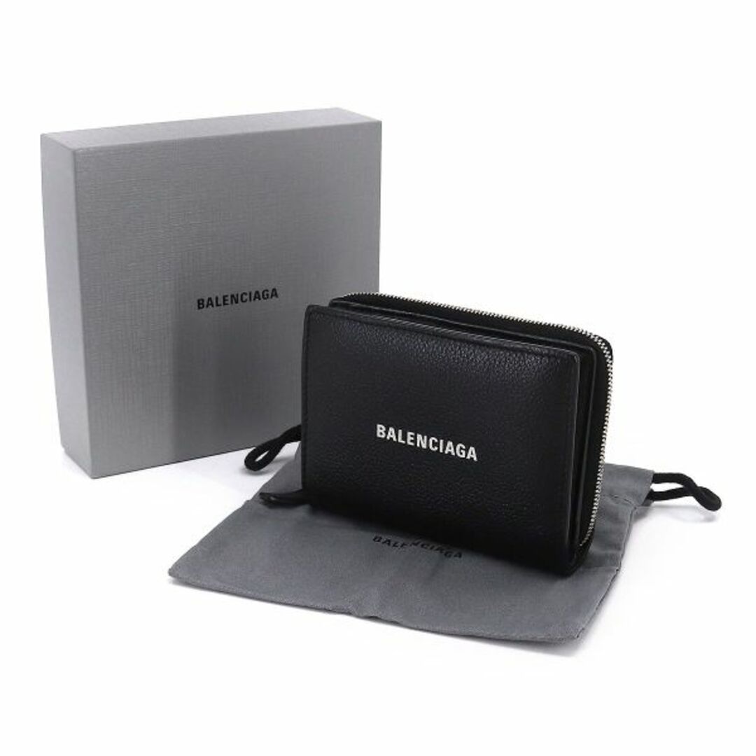 Balenciaga(バレンシアガ)の新品同様 バレンシアガ BALENCIAGA 二つ折り 財布 レザー ブラック 650879 VLP 90202611 メンズのファッション小物(折り財布)の商品写真