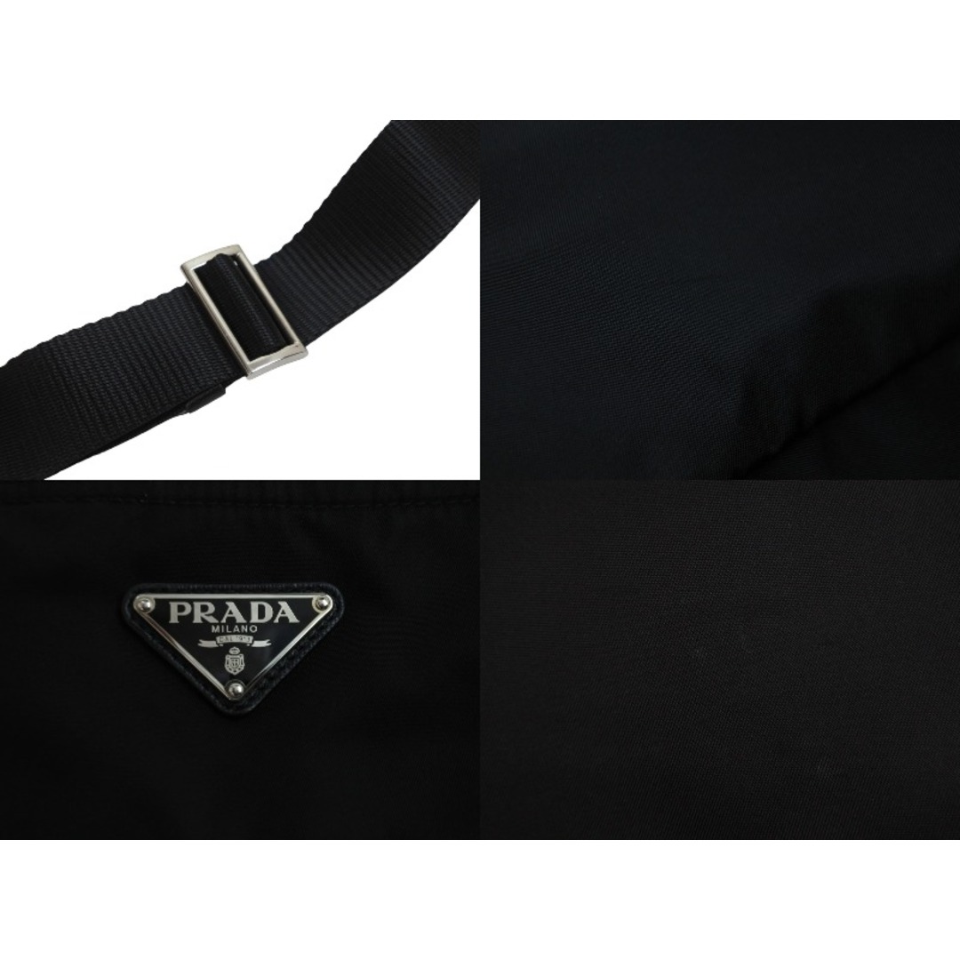 PRADA プラダ 2WAY ナイロン トートバッグ ブラック ショルダーバッグ トライアングルロゴ 鞄 シルバー BR5093 美品  53670