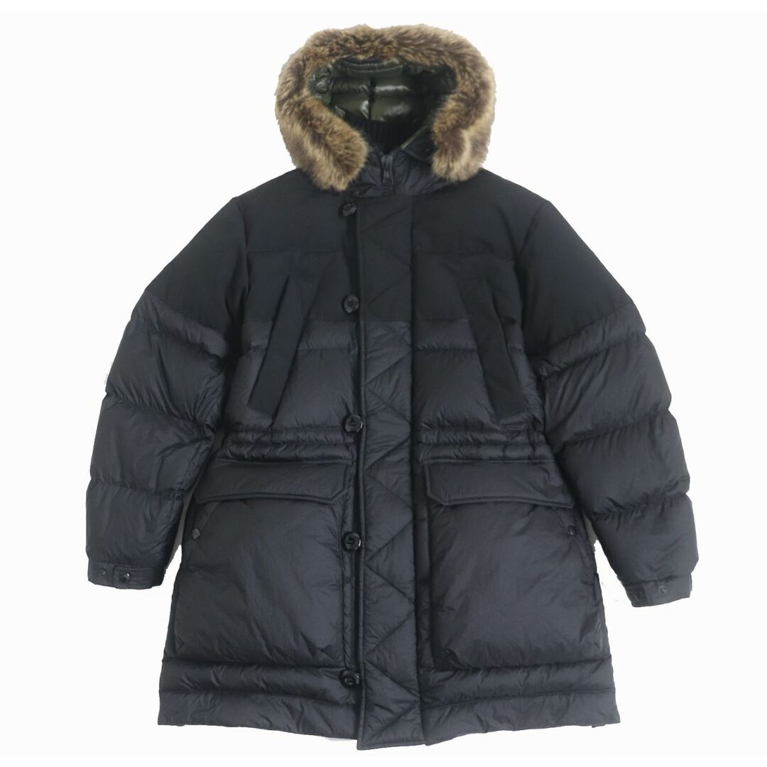 美品△正規品 MONCLER モンクレール 22-23AW SABLETTES フェイクファー・フード付き ダウンコート メンズ ブラック 2 定価370,700円 冬物◎