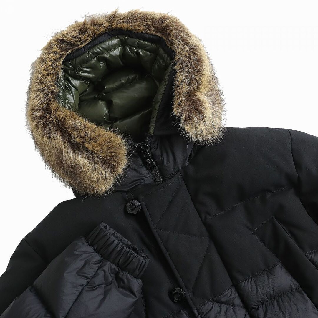 美品△正規品 MONCLER モンクレール 22-23AW SABLETTES フェイクファー・フード付き ダウンコート メンズ ブラック 2 定価370,700円 冬物◎