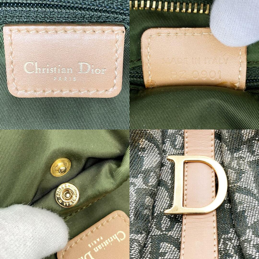 Christian Dior クリスチャンディオール トロッター ハンドバッグ ミニバッグ グリーン キャンバス×レザー レディース ファッション PZ0701 USED