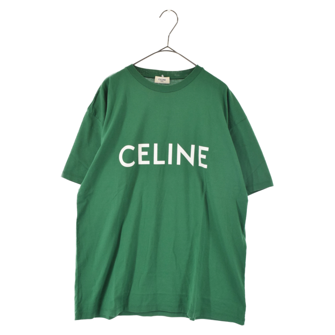 CELINE セリーヌ 21SS ロゴプリントデザイン 半袖Tシャツ カットソー グリーン 2X681501F