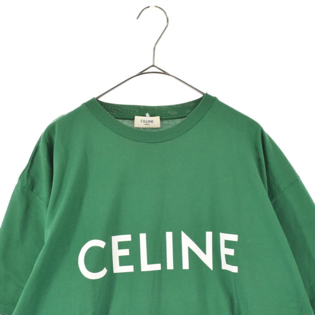 CELINE セリーヌ 21SS ロゴプリントデザイン 半袖Tシャツ カットソー グリーン 2X681501F