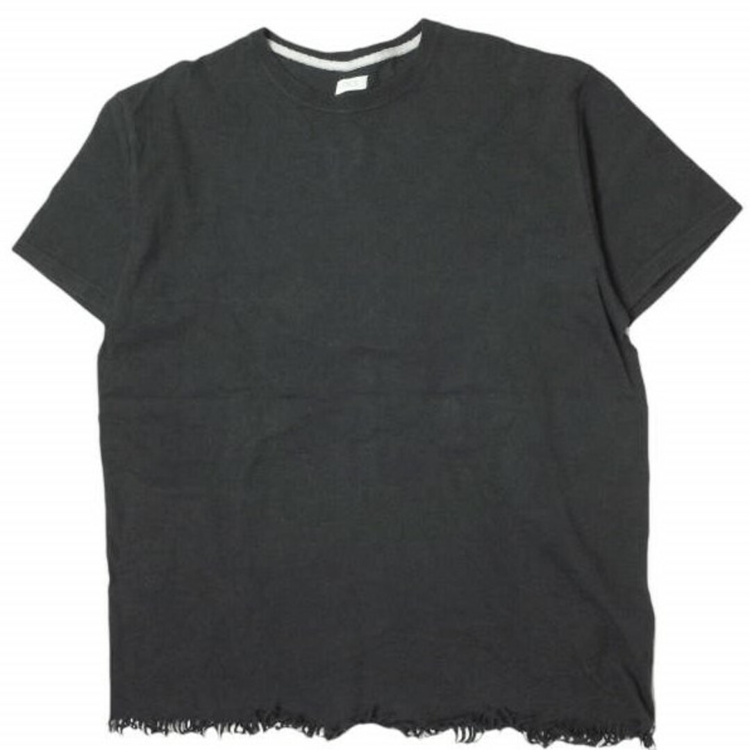 ETHOS エトス 日本製 FRINGE TEE フリンジヘムショートスリーブTシャツ M ブラック 半袖 トップス【中古】【ETHOS】 メンズのトップス(Tシャツ/カットソー(半袖/袖なし))の商品写真