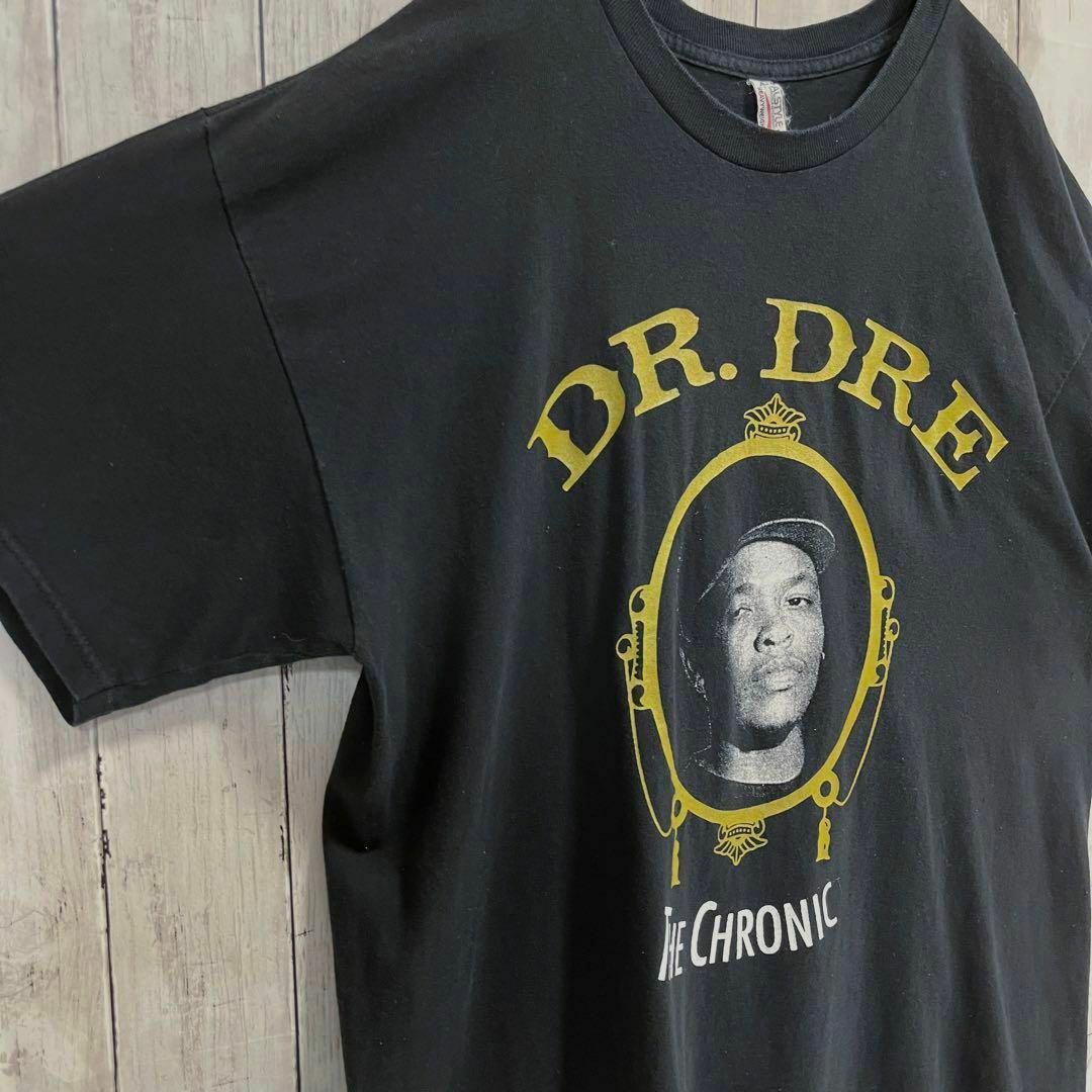 Tシャツ/カットソー(半袖/袖なし)ミュージックTシャツ　DR.DRE ドクタードレープリントTシャツ　XL 黒