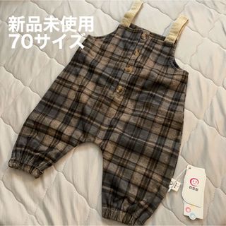 新品未使用 チェック ロンパース 70(ロンパース)