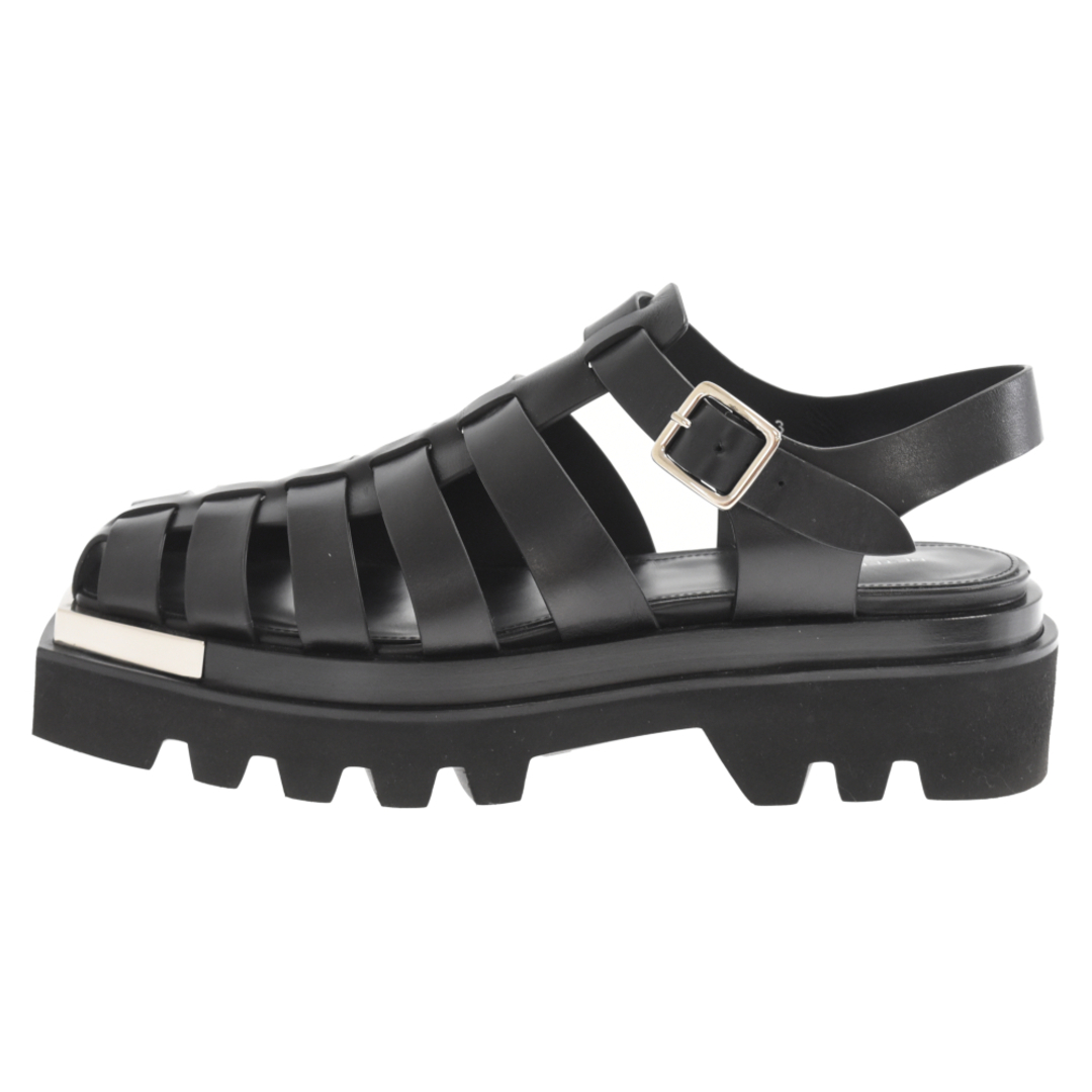 Peter Do ピーター ドゥ 22SS Combat Everyday Sandals With Metal Tip メタルチップ グルカサンダル レザーシューズ ブラック PD-SS22-950 LE026