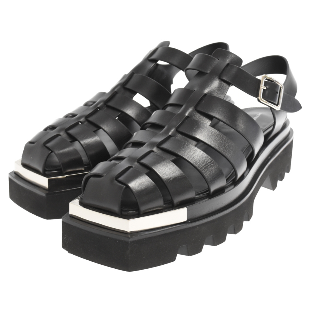 Peter Do ピーター ドゥ 22SS Combat Everyday Sandals With Metal Tip メタルチップ グルカサンダル レザーシューズ ブラック PD-SS22-950 LE026