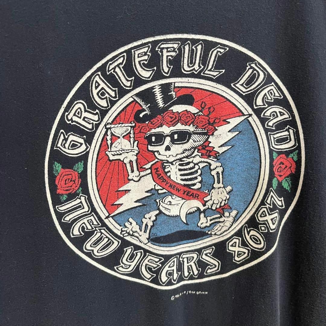 MUSIC TEE(ミュージックティー)のロックバンドTシャツ古着GRATEFUL DEADグレイトフルデッド　サイズL黒 メンズのトップス(Tシャツ/カットソー(半袖/袖なし))の商品写真