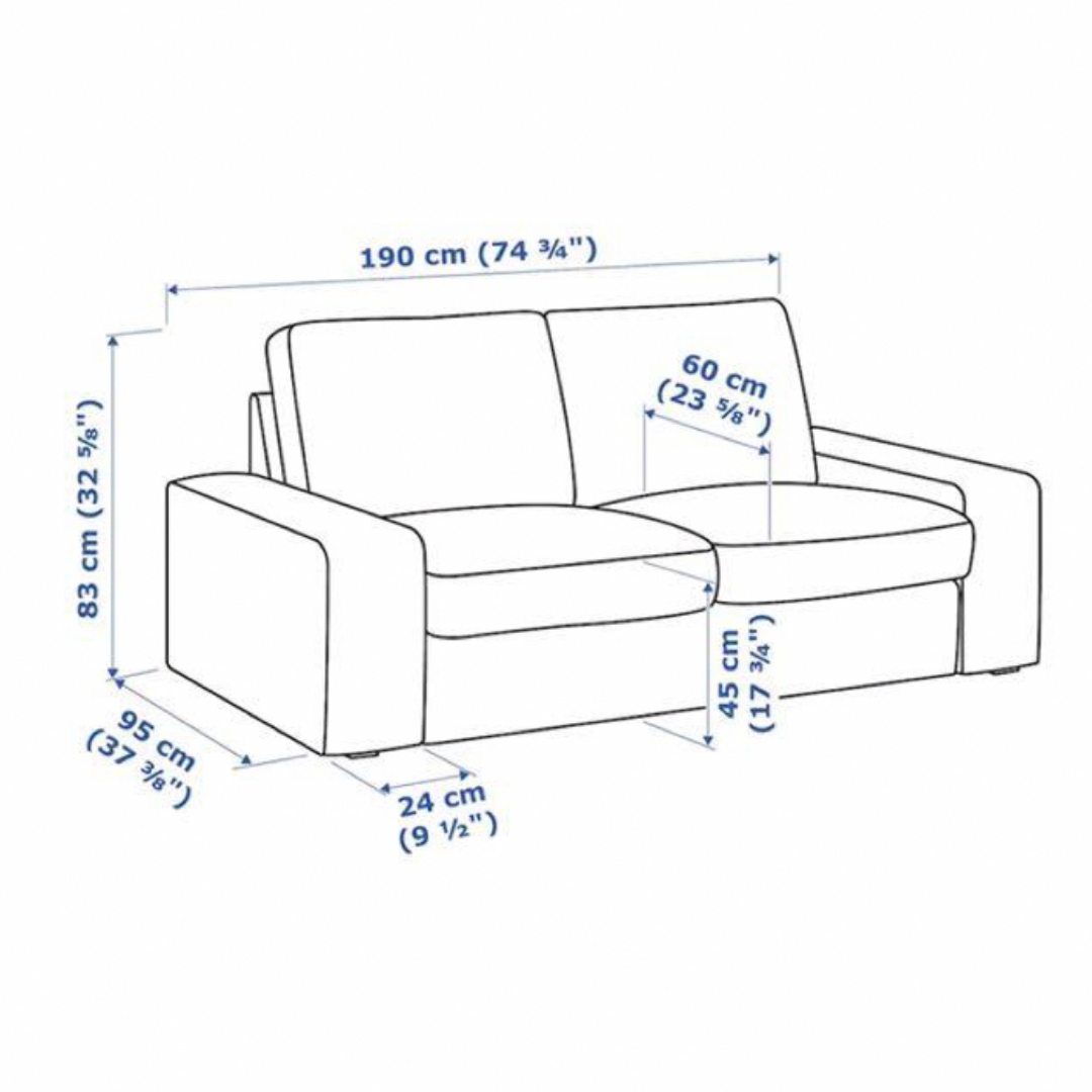 IKEA(イケア)のIKEA シーヴィク　ソファカバー　ソファー　カバー　2人掛け　KIVIK インテリア/住まい/日用品のソファ/ソファベッド(ソファカバー)の商品写真