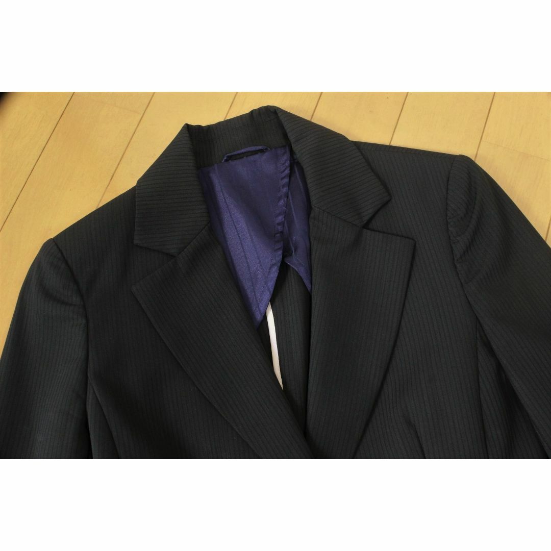 06【美品】P.S.FA スカート スーツ 7 ブラック 黒 S 面接 春夏
