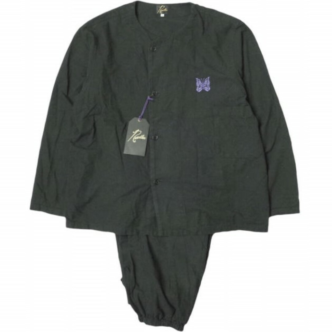 Needles ニードルス 22AW 日本製 Pajama Set - Cotton Flannel コットンフランネル パジャマセット LQ209SH/LQ209PT L BLACK セットアップ 上下【Needles】