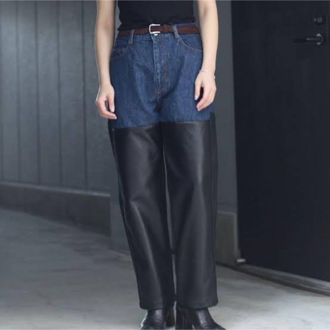 stein Leather Combination Denim Jeans