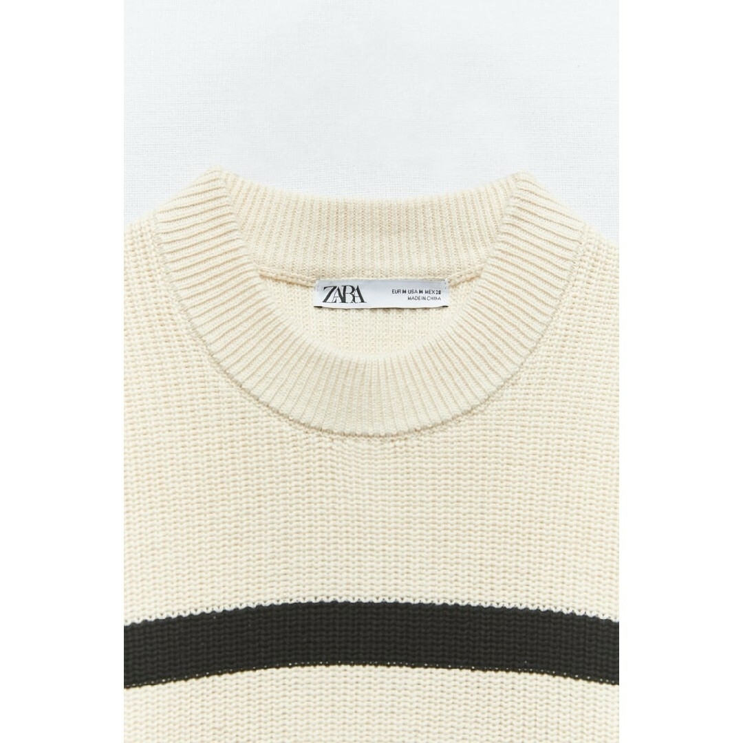 ZARA　定番のストライプ コットンニット セーター　Sサイズ 6