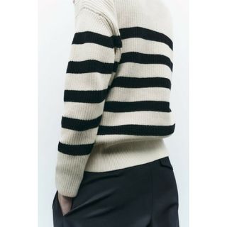 ザラ(ZARA)のZARA　定番のストライプ コットンニット セーター　Sサイズ(ニット/セーター)