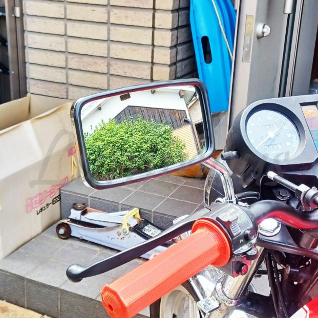 角型 ハンドル メッキ ミラー 純正タイプ 正ネジ10mm ホンダ 自動車/バイクのバイク(パーツ)の商品写真