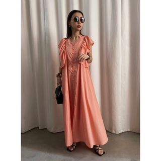 アメリヴィンテージ(Ameri VINTAGE)の新品　Ameri 2WAY RAMIE DRESS ワンピース　コーラル(ロングワンピース/マキシワンピース)