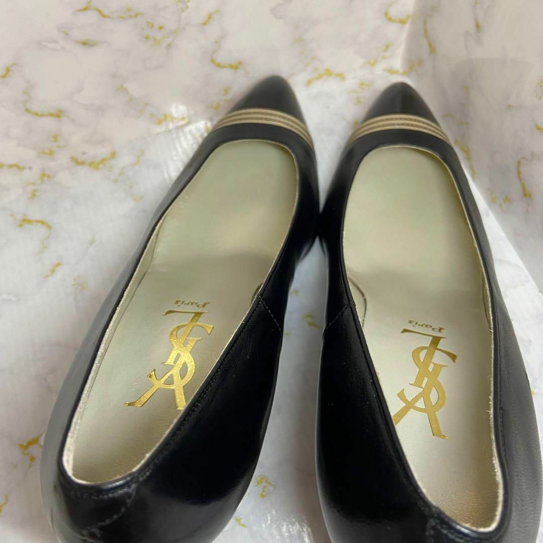 Yves Saint Laurent(イヴサンローラン)の★ほぼ未使用★YSLサン•ローラン ブラックカラーパンプス レザー35.5サイズ レディースの靴/シューズ(ハイヒール/パンプス)の商品写真