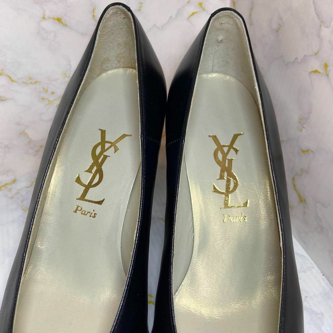 Yves Saint Laurent(イヴサンローラン)の★ほぼ未使用★YSLサン•ローラン ブラックカラーパンプス レザー35.5サイズ レディースの靴/シューズ(ハイヒール/パンプス)の商品写真