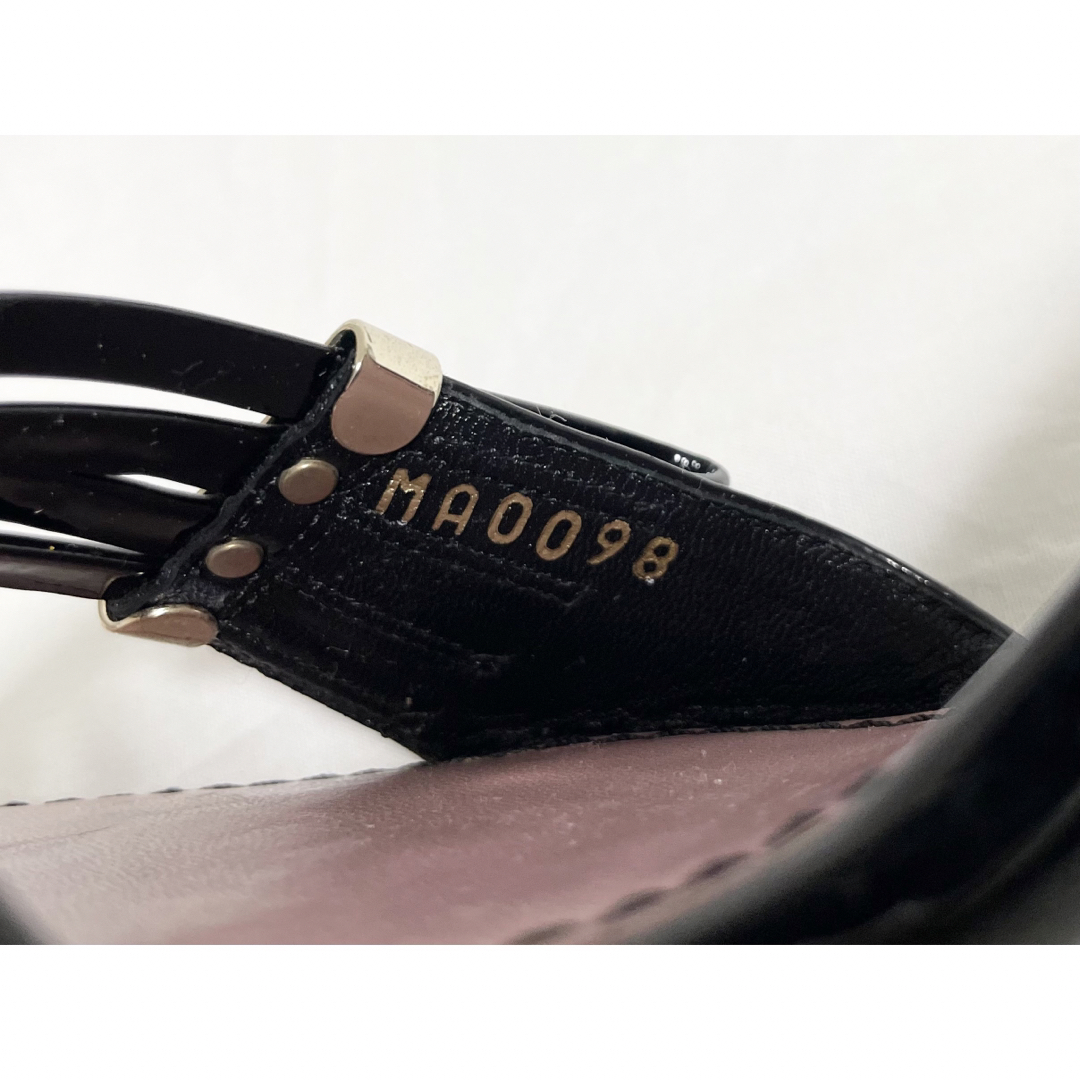 希少 美品 ルイヴィトン エナメル レザー ヒール サンダル ミュール 靴