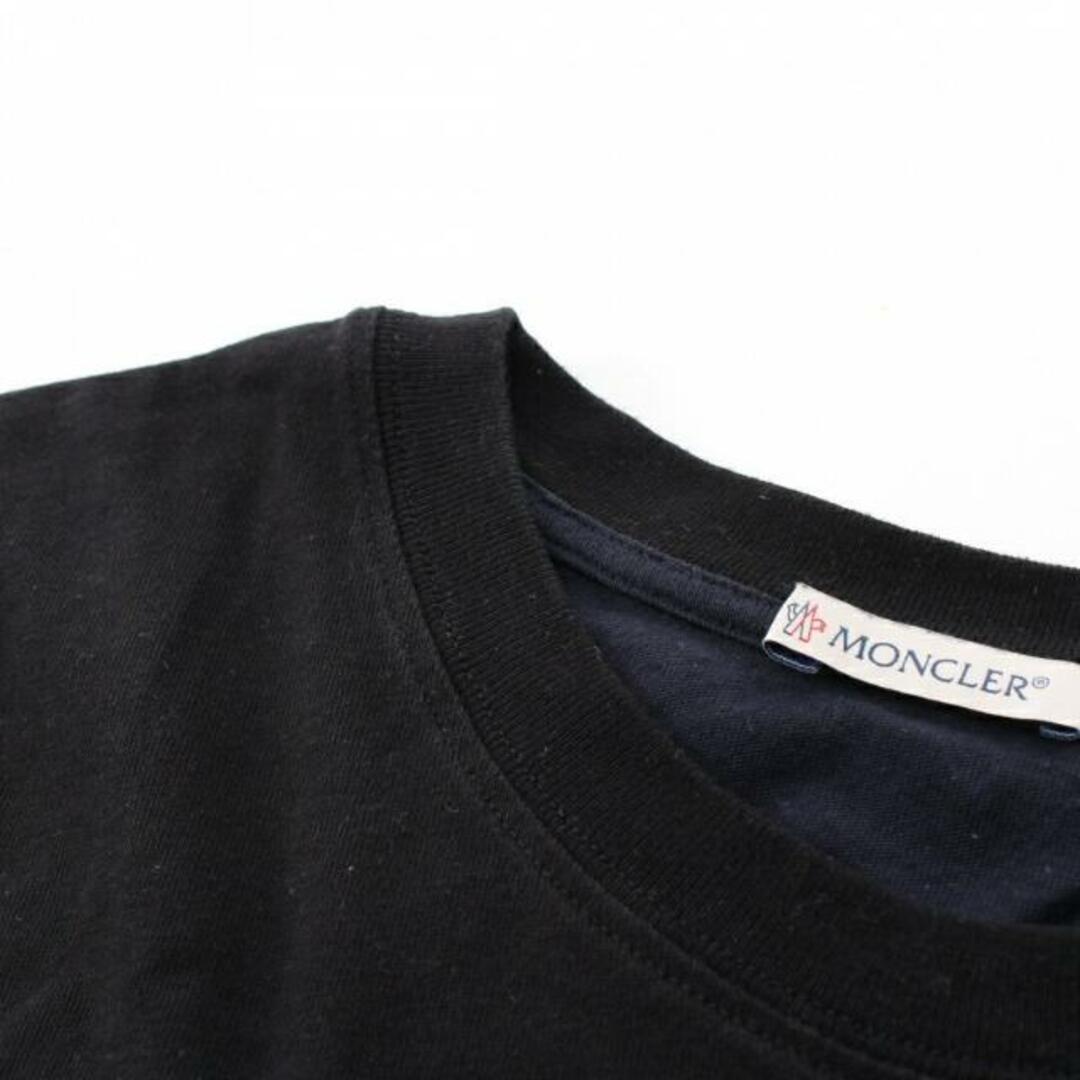 MONCLER(モンクレール)の ロングスリーブ Tシャツ ロゴ刺繍 ブラック ネイビー グレー バイカラー メンズのトップス(Tシャツ/カットソー(七分/長袖))の商品写真