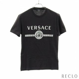 ヴェルサーチ(VERSACE)の Tシャツ クルーネック ブラック ホワイト ロゴプリント(Tシャツ/カットソー(半袖/袖なし))