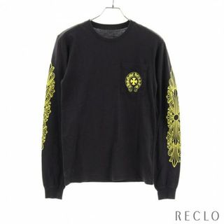 クロムハーツ(Chrome Hearts)のNeon Back Print ネオン バック プリント ロングスリーブ Tシャツ クルーネック ロゴプリント ブラック ライトイエロー(Tシャツ/カットソー(七分/長袖))