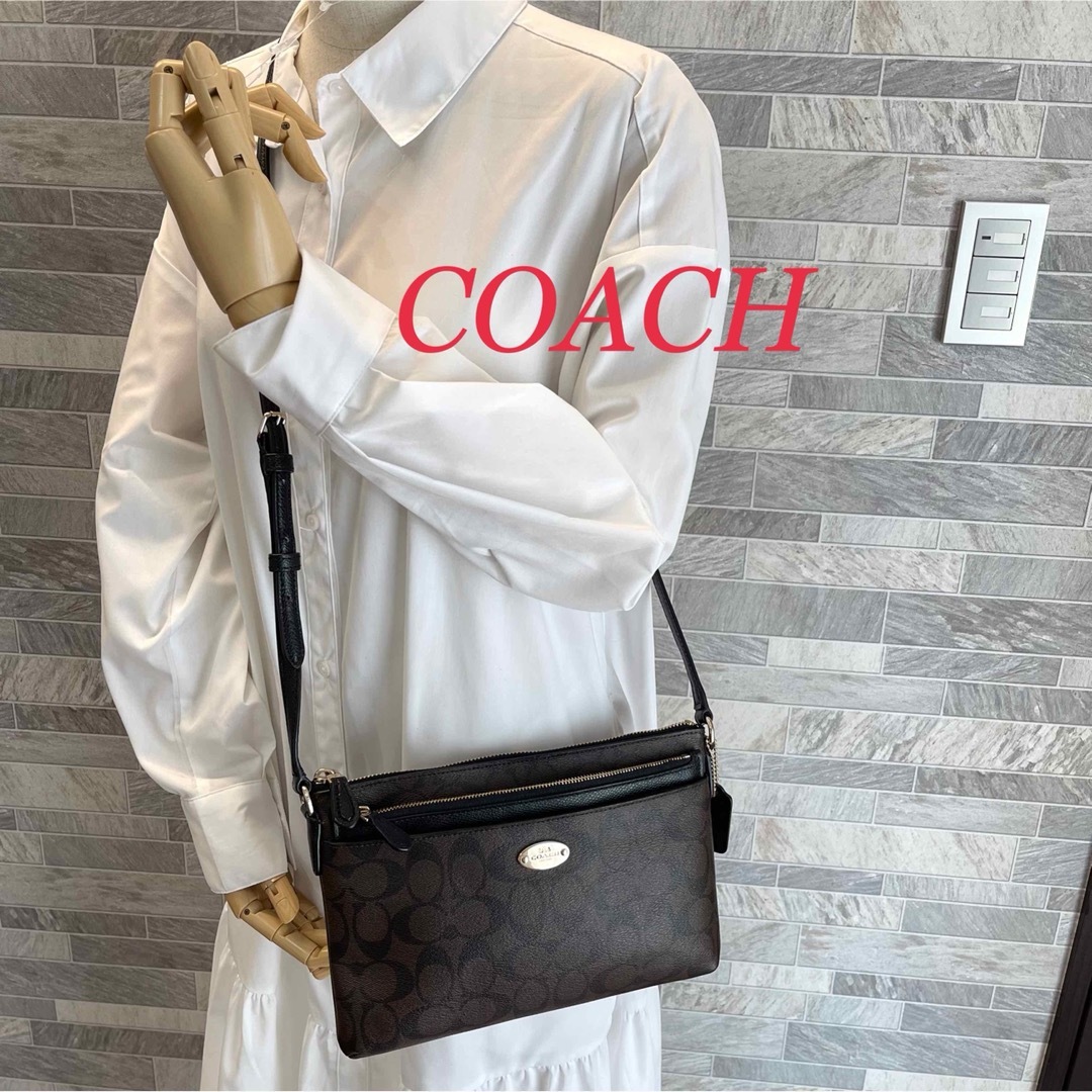 コーチ 7082 ショルダーバッグ ブラウン×ゴールド  COACH 斜めかけ シグネチャー