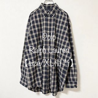 ポロラルフローレン(POLO RALPH LAUREN)のRalph〜/ポロラルフローレン★長袖BDチェックシャツ★ネイビー/紺★XL相当(シャツ)