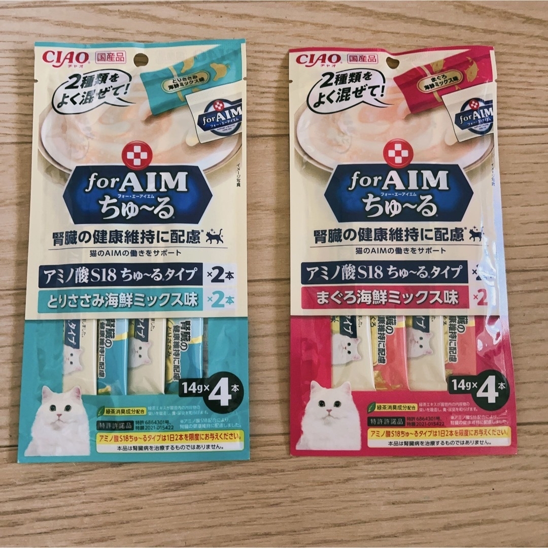 いなばペットフード(イナバペットフード)のfor AIM ちゅーる まぐろ海鮮ミックス とりささみ海鮮ミックス 80本 その他のペット用品(ペットフード)の商品写真