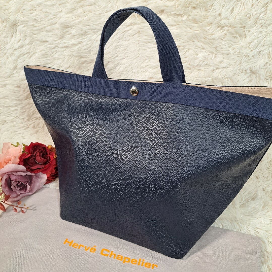 Herve Chapelier(エルベシャプリエ)の【美品】Herve Chapelier トートバッグ 725GP ネイビー レディースのバッグ(トートバッグ)の商品写真