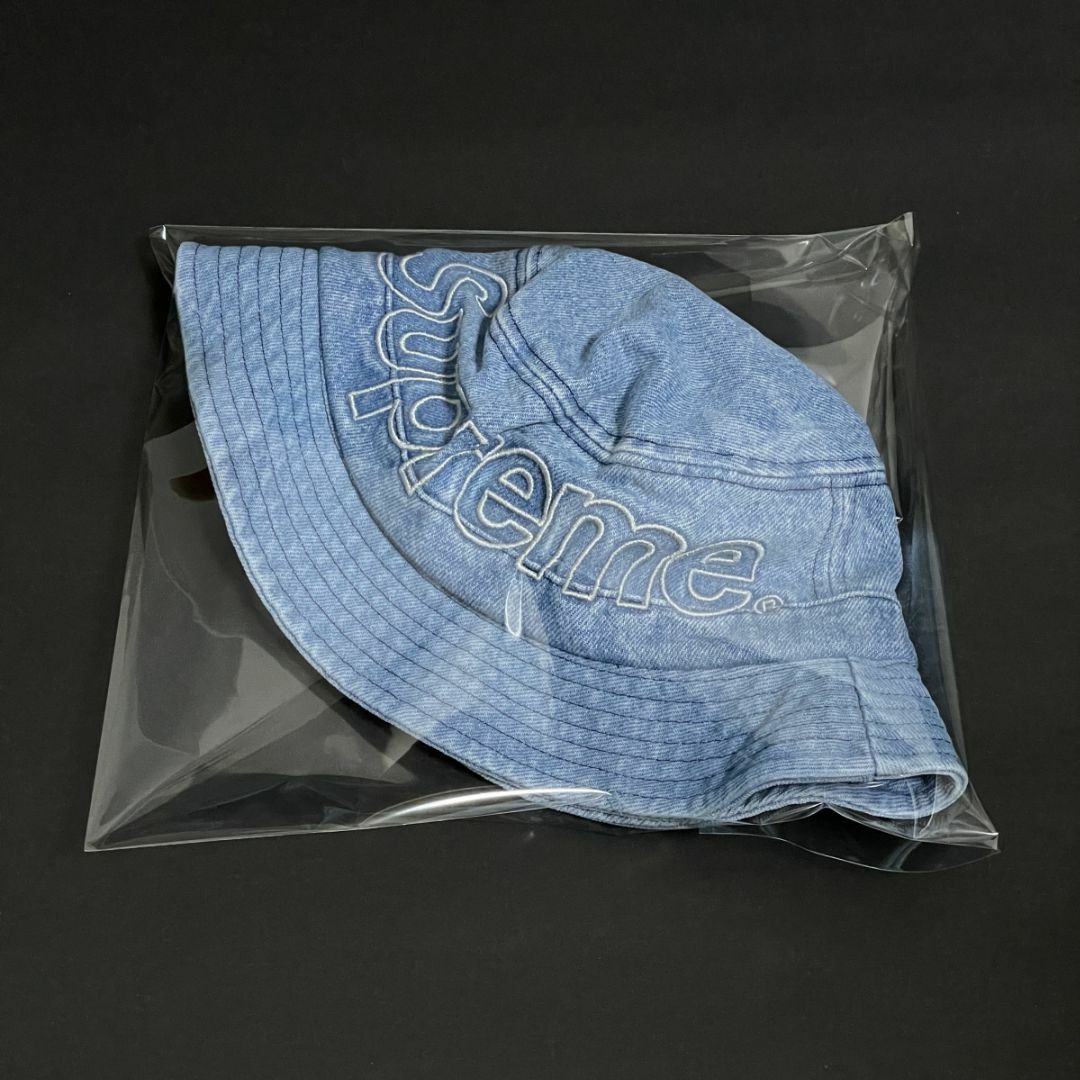 Supreme(シュプリーム)のS/M Supreme Outline Crusher Denim ハット 青 メンズの帽子(ハット)の商品写真