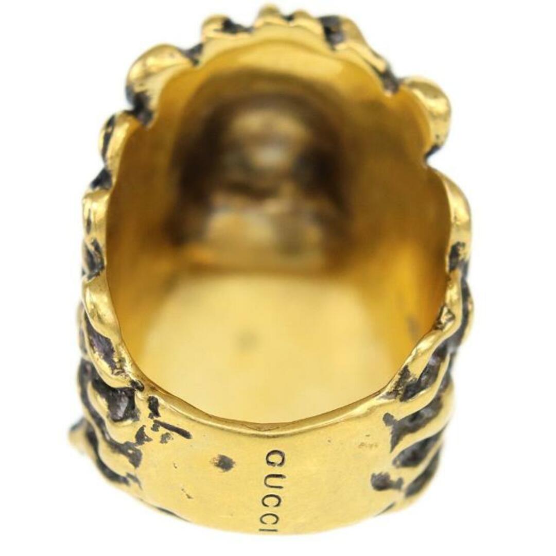 グッチ 指輪 ライオンヘッド カラーストーン 中古 サイズ16 約15号 ブルー ゴールド GUCCI 【中古】 | ブランド アクセサリー アニマル ユニセックス ファッション 小物 金 ABランク