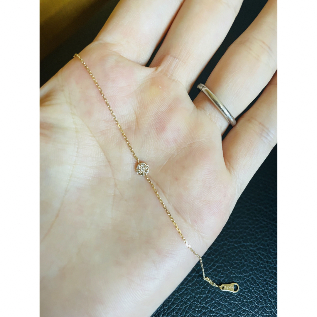 美品 agete K10ダイヤモンドブレスレット-