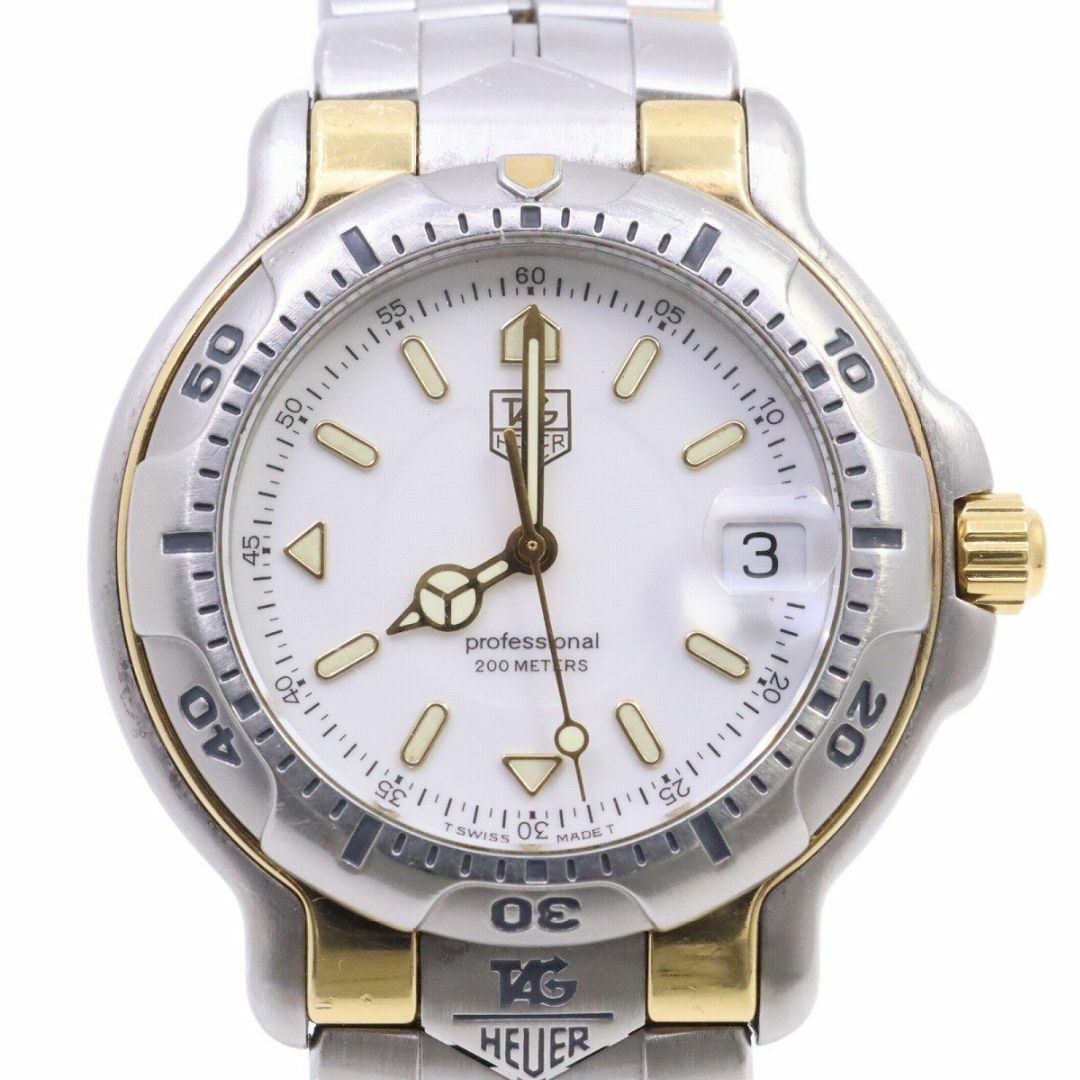 タグホイヤー 6000 クォーツ メンズ 腕時計 コンビ 白文字盤 純正ベルト WH1151-K1