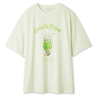ジェラートピケ(gelato pique)の新品未使用　ジェラートピケHOMME　クリームソーダプリントTシャツ　ライム(Tシャツ/カットソー(半袖/袖なし))