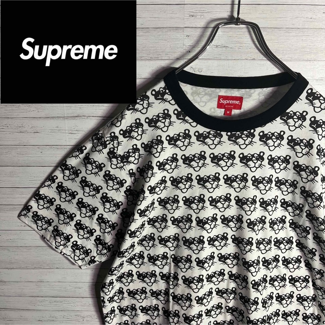 Supreme(シュプリーム)の【希少デザイン】シュプリーム ピンクパンサー 総柄 リンガーネック 入手困難 メンズのトップス(Tシャツ/カットソー(半袖/袖なし))の商品写真