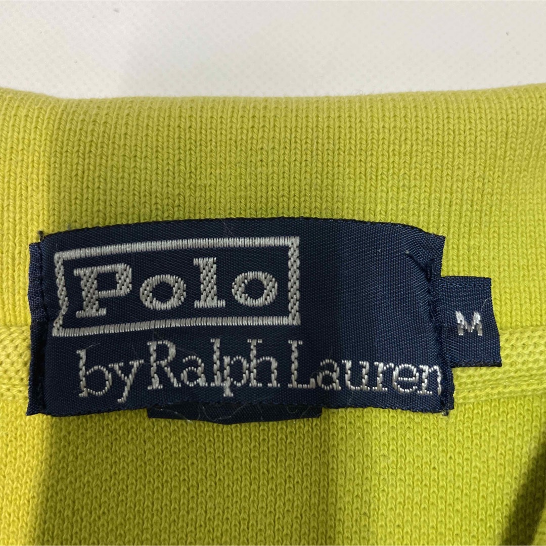 POLO RALPH LAUREN(ポロラルフローレン)のラルフローレン　長袖　ポロシャツ　ロゴ刺繍　ライムイエロー　M メンズのトップス(ポロシャツ)の商品写真