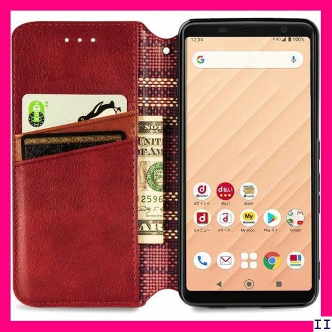 ２ Arrows Be4 F-41A ケース 手帳型 富士 ケース レッド 49 スマホ/家電/カメラのスマホアクセサリー(モバイルケース/カバー)の商品写真